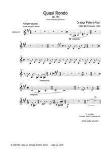 Partition violon II, Quasi Rondo, Peters-Rey, Gregor