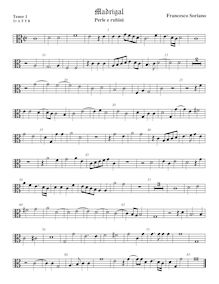 Partition ténor viole de gambe 2, alto clef, Perle e rubini, Soriano, Francesco