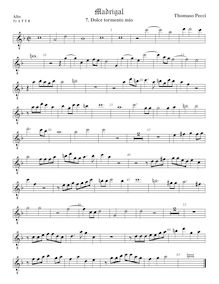 Partition ténor viole de gambe 1, octave aigu clef, Madrigali a cinque voci
