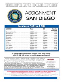 Assignment San Diego Telephone Directory ©2007 Benchmark Publications, Inc.