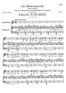 Partition complète, Die Blumensprache, D.519, The Language of Flowers par Franz Schubert