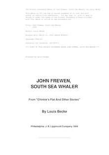 John Frewen, South Sea Whaler - 1904