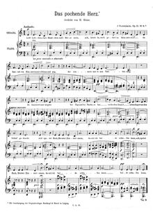Partition No.4 - Das pochende Herz, 6 chansons, Rosenhain, Jacob