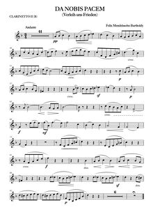 Partition clarinette 2 (B♭), „Verleih uns Frieden“ / „Da nobis pacem, Domine“