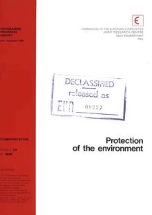 Protection of the environment. PROGRAMME PROGRESS REPORT July - December 1980