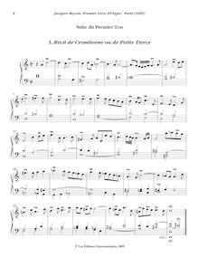 Partition , Récit de Cromhorne ou de Petite Tierce, Oeuvres complètes d orgue