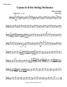 Partition Double basse , partie, Canon et Gigue, Kanon und Gigue für drei Violinen und Basso Continuo