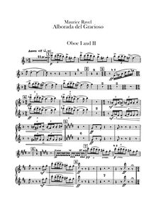 Partition hautbois 1/2, anglais cor, Miroirs, Ravel, Maurice