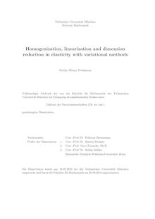 Homogenization, linearization and dimension reduction in elasticity with variational methods [Elektronische Ressource] / Stefan Minsu Neukamm