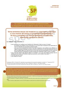 Tout Savoir Sur Le Csp : Le Contrat De Sécurisation Professionnelle ...