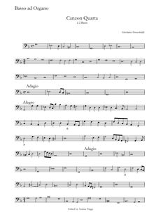 Partition Basso ad organo, Canzon Quarta à 2 Bassi, Frescobaldi, Girolamo