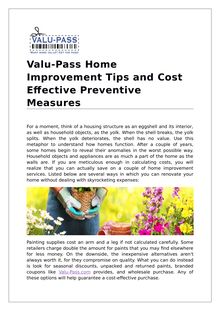 Valu-Pass Home Improvement Tips