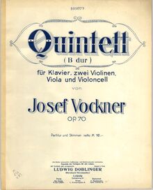 Partition couverture couleur, Piano quintette, Quintett (B dur) für Klavier, zwei Violinen, Viola und Violoncell, Op. 70.