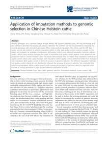 Application of imputation methods to genomic selection in Chinese Holstein cattle