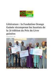 [Média Guinée] - Littérature : la Fondation Orange Guinée récompense les lauréats de la 2è édition du Prix du Livre guinéen