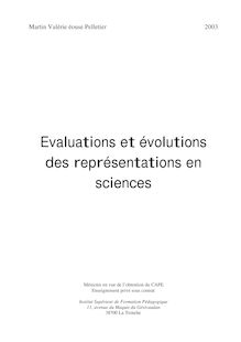 Evaluations et évolutions des représentations en sciences