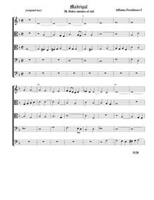 Partition 3, Dolce mentre el ciel - original keyComplete score (A T T B B), madrigaux
