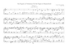 Partition Fugue 5 en A minor, HWV 609, 6 Fugues pour pour orgue ou clavecin, HWV 605-610