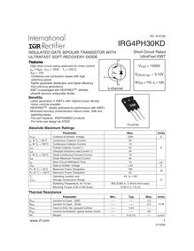 IRG4PH30KD INSULATED GATE BIPOLAR TRANSISTOR WITH ULTRAFAST SOFT RECOVERY DIODE