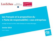 CSA : Les Français et la proposition du « Pacte de responsabilité » aux entreprises