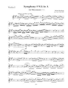 Partition violons I, Symphony No.9, A major, Rondeau, Michel