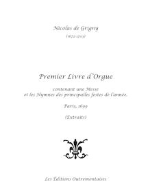 Partition , (Plein Jeu), Livre d Orgue, Grigny, Nicolas de