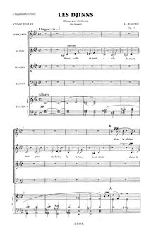 Partition complète, Les djinns, Op.12, Fauré, Gabriel