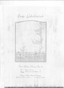 Partition complète, 2 Piano pièces, Op.12, Gabrilowitsch, Ossip