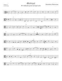 Partition ténor viole de gambe 2, alto clef, Madrigali a 5 voci, Libro 7