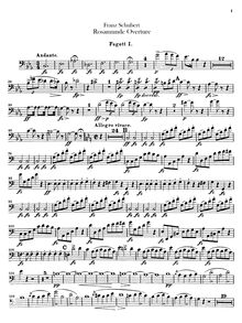 Partition basson 1, 2, Rosamunde, Fürstin von Zypern, Schubert, Franz