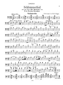 Partition de violoncelle, May nuit, Mайская Ночь, Rimsky-Korsakov, Nikolay