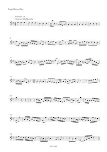 Partition Var.12 - basse enregistrement , Goldberg-Variationen, Goldberg Variations ; Aria mit 30 Veränderungen ; Clavier-Übung IV