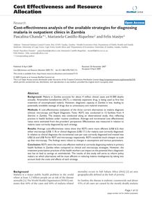 Cost-effectiveness analysis of the available strategies for diagnosing malaria in outpatient clinics in Zambia