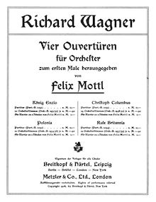 Partition complète, Christoph Columbus, Ouvertüre, Wagner, Richard