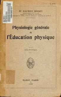 Physiologie generale de l education physique