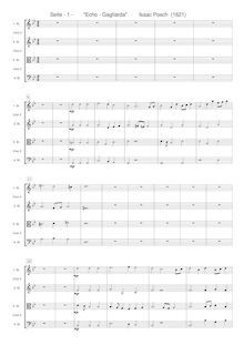 Partition chœur 2 score [ténor: C3 clef], Echo - Gagliarda, C major par Isaac Posch
