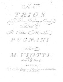 Partition violon 2, 6 corde Trios, WIII 1-6 (Op.2), Six trios à deux violons et basse; Six Trios concertans