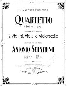 Partition violon 1, corde quatuor en G Minor, G Minor, Scontrino, Antonio