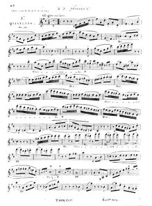 Partition violon 1, corde quintette No.5, Op.18, Onslow, Georges