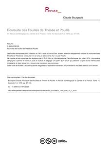 Poursuite des Fouilles de Thésée et Pouillé - article ; n°1 ; vol.15, pg 97-105
