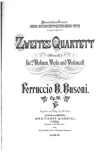 Partition , Allegro energico, corde quatuor No.2, Op.26, BV 225