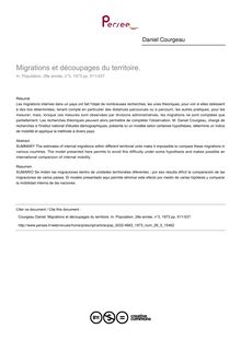 Migrations et découpages du territoire. - article ; n°3 ; vol.28, pg 511-537