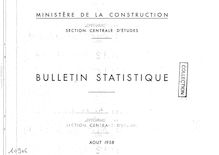 Bulletin statistique de la construction - Permis de construire - Logements. Années 1952-1969 (Edition 1956-1970). Récapitulatif. : août