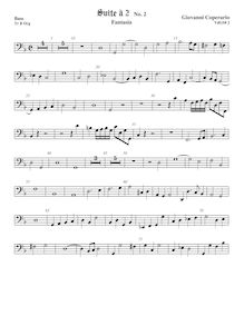 Partition viole de basse,  pour 2 violes de gambe et orgue, Coperario, John