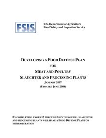 Developing a food defense plan for meat and poultry slaughter and