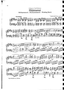 Partition No.2: Häämarssi (Wedding March), 2 Piano pièces, Kuula, Toivo