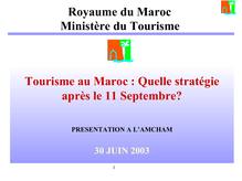 Tourisme au Maroc - Free trade agreement between THE UNITED STATES ...