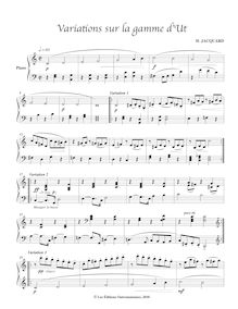 Partition complète, Variations sur la gamme d Ut, C major, Jacquard, H.