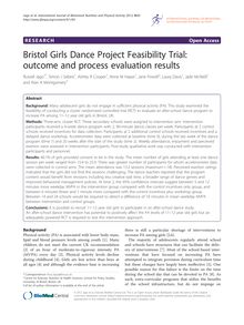 Bristol Girls Dance Project Feasibility Trial: outcome and process evaluation results