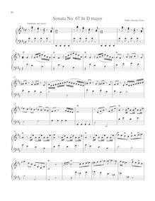 Partition Sonata R.67 en D major, clavier sonates R.61-70, Soler, Antonio